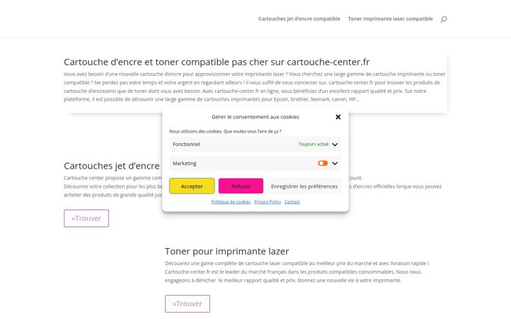 Screenshot of cartouche-center.fr