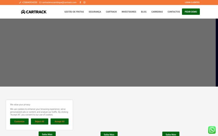Screenshot of cartrack.co.mz
