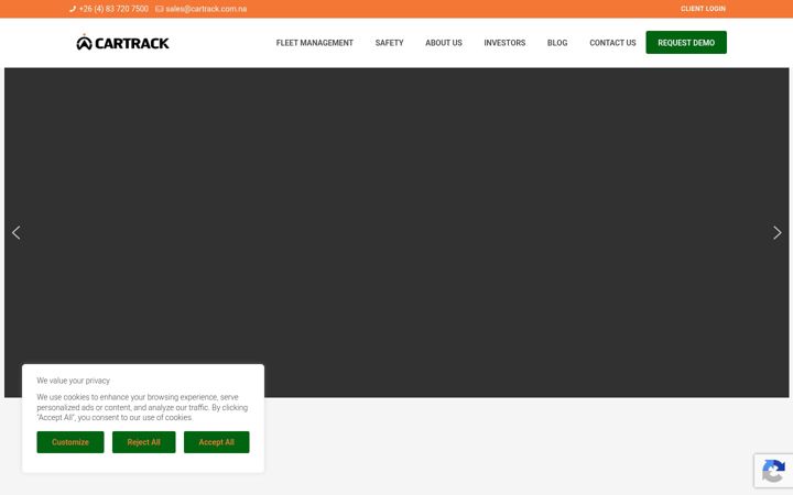 Screenshot of cartrack.com.na