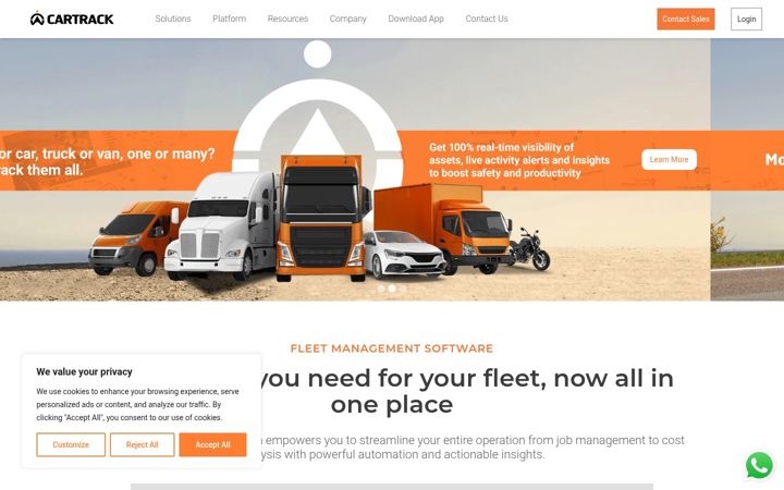Screenshot of cartrack.sg
