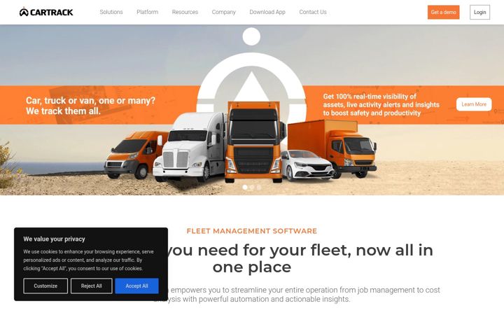 Screenshot of cartrackme.com