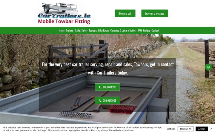 Ekrano kopija cartrailers.ie