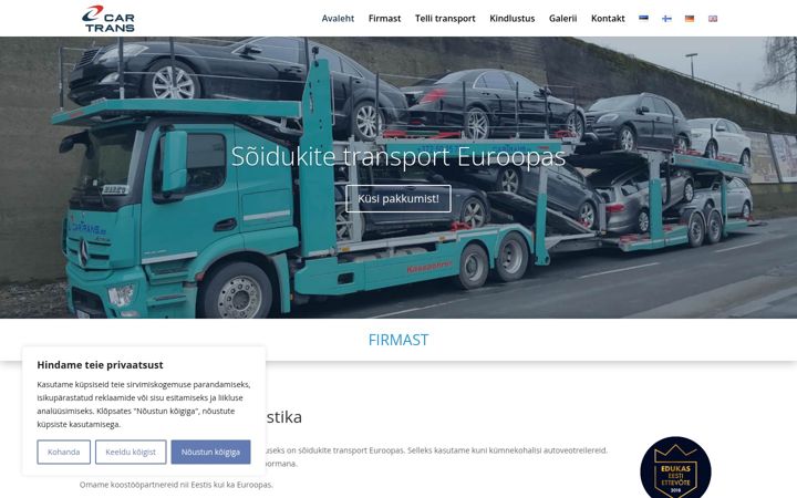 Screenshot of cartrans.ee