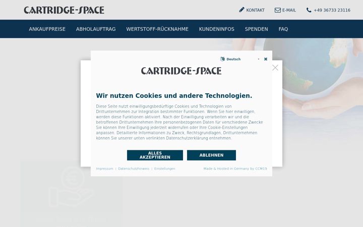 Screenshot ta' cartridge-space.de