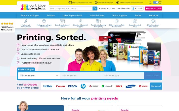 Screenshot of cartridgepeople.com
