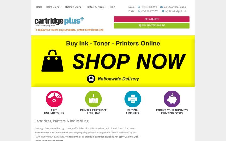 Ekrano kopija cartridgeplus.ie