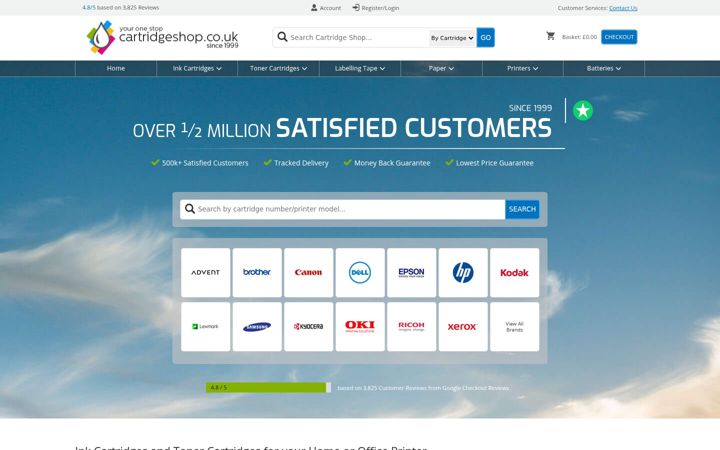 Screenshot of cartridgeshop.co.uk
