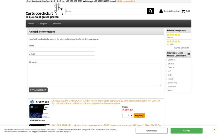 Screenshot of cartucceclick.it