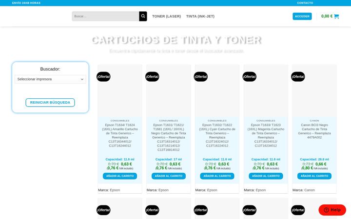 Screenshot of cartuchostintaytoner.com