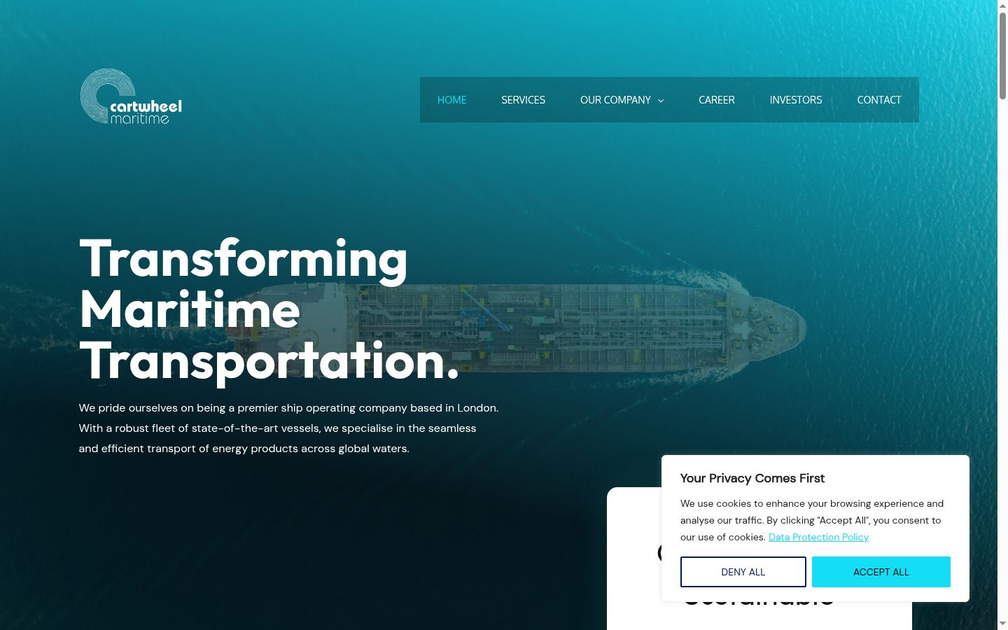 Screenshot del banner di consenso mostrato prima di qualsiasi interazione
