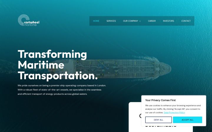 Screenshot of cartwheelmaritime.com