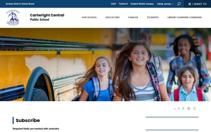 Screenshot of cartwrightcentral-subscribe.ddsb.ca