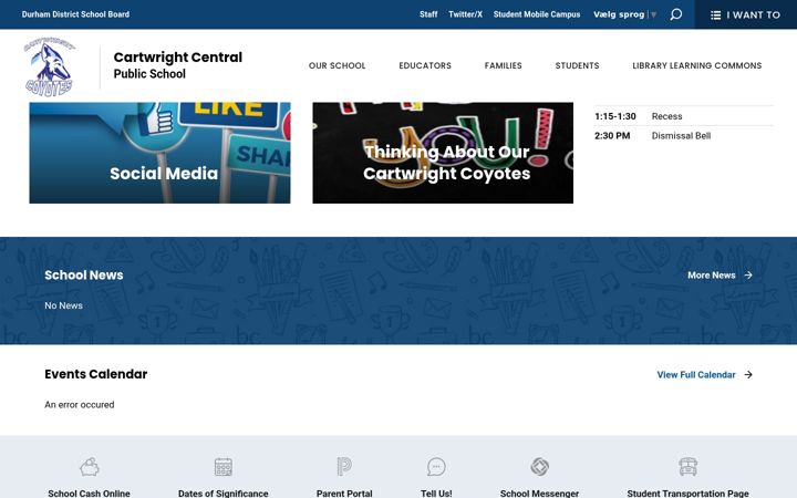 Screenshot of cartwrightcentral.ddsb.ca