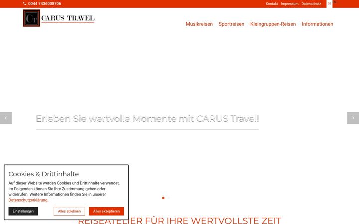 Screenshot of carus-travel.com