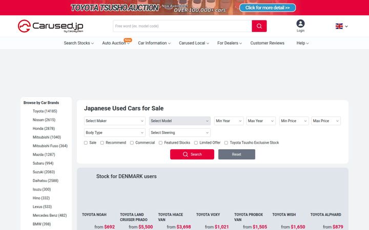 Screenshot of carused.jp