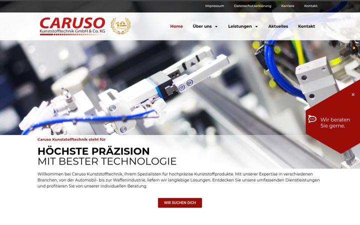 Snímek obrazovky caruso-kunststofftechnik.de
