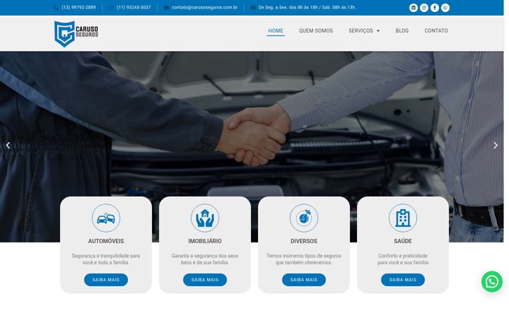 Képernyőkép: carusoseguros.com.br