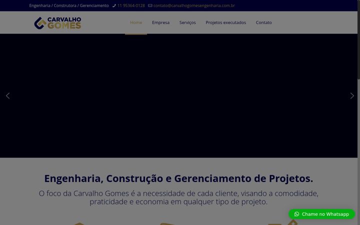 Screenshot stránky carvalhogomesengenharia.com.br