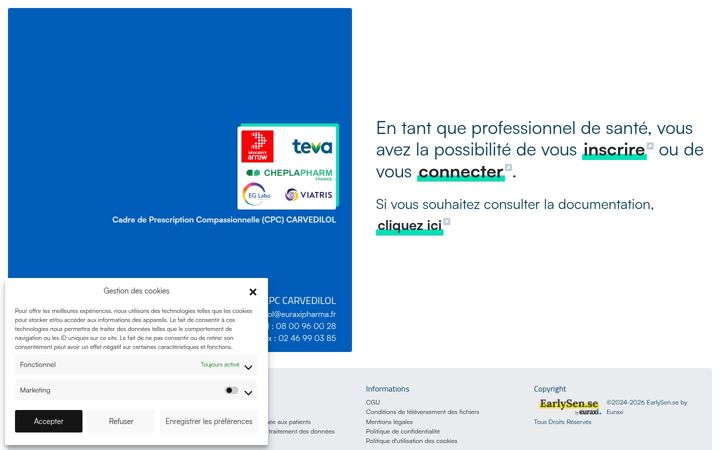 Screenshot of carvedilol.fr