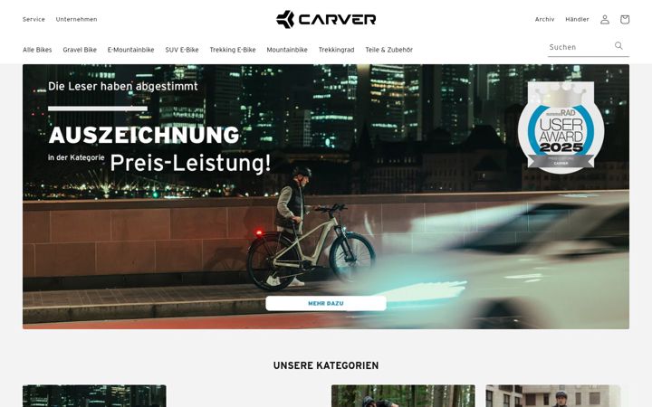 Snímek obrazovky carver.de