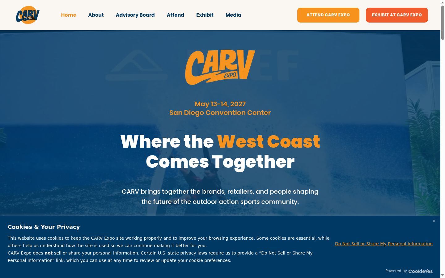 Screenshot of the consent banner shown before any interaction