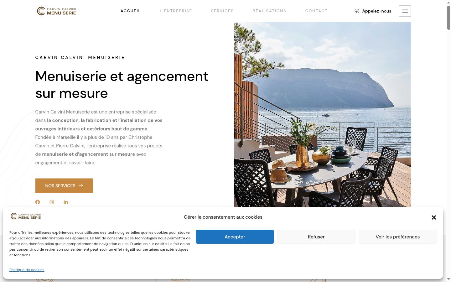 Screenshot of the consent banner shown before any interaction