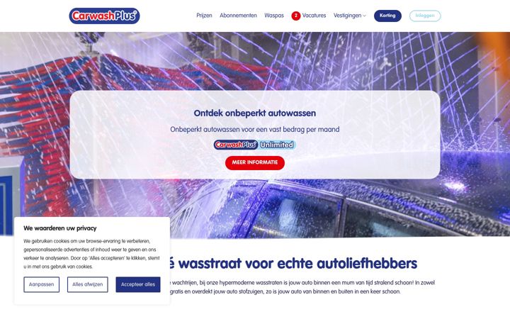 Screenshot of carwashplus.nl