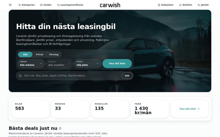 Screenshot of carwish.se