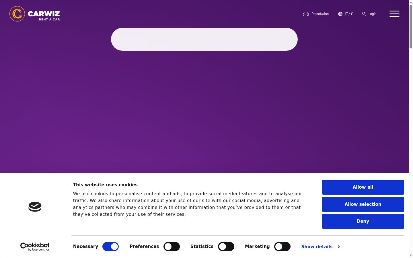 Capture d'écran de la bannière de consentement affichée avant toute interaction