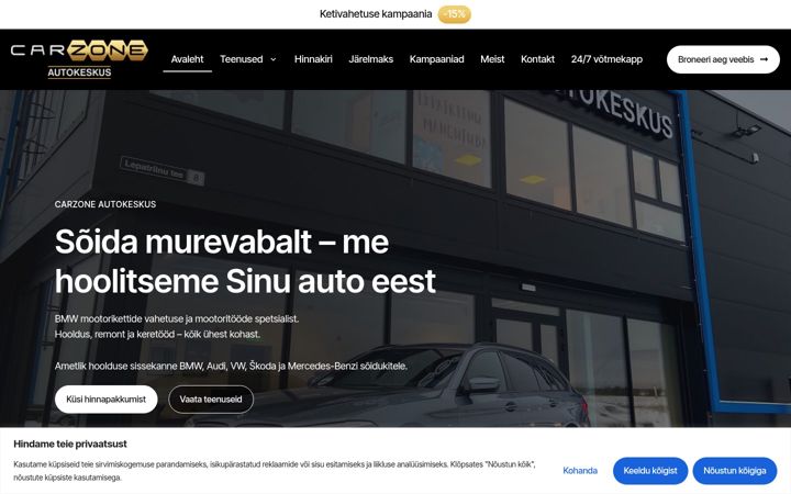 Screenshot of carzone.ee