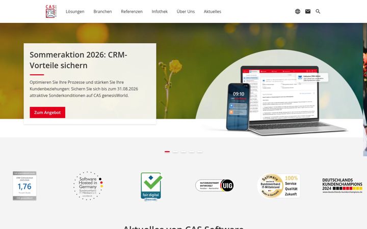 Screenshot of cas.de