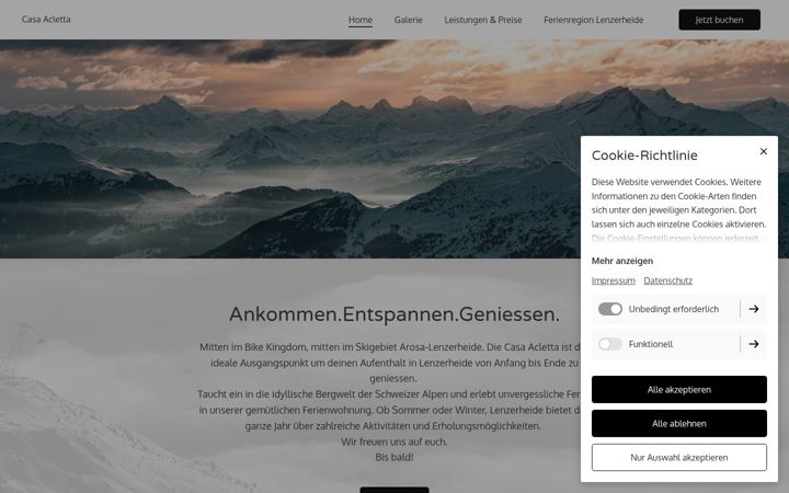 Screenshot of casa-acletta.ch