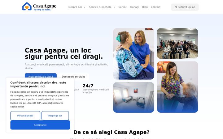 Skärmbild av casa-agape.ro