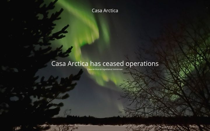 Skærmbillede af casa-arctica.fi