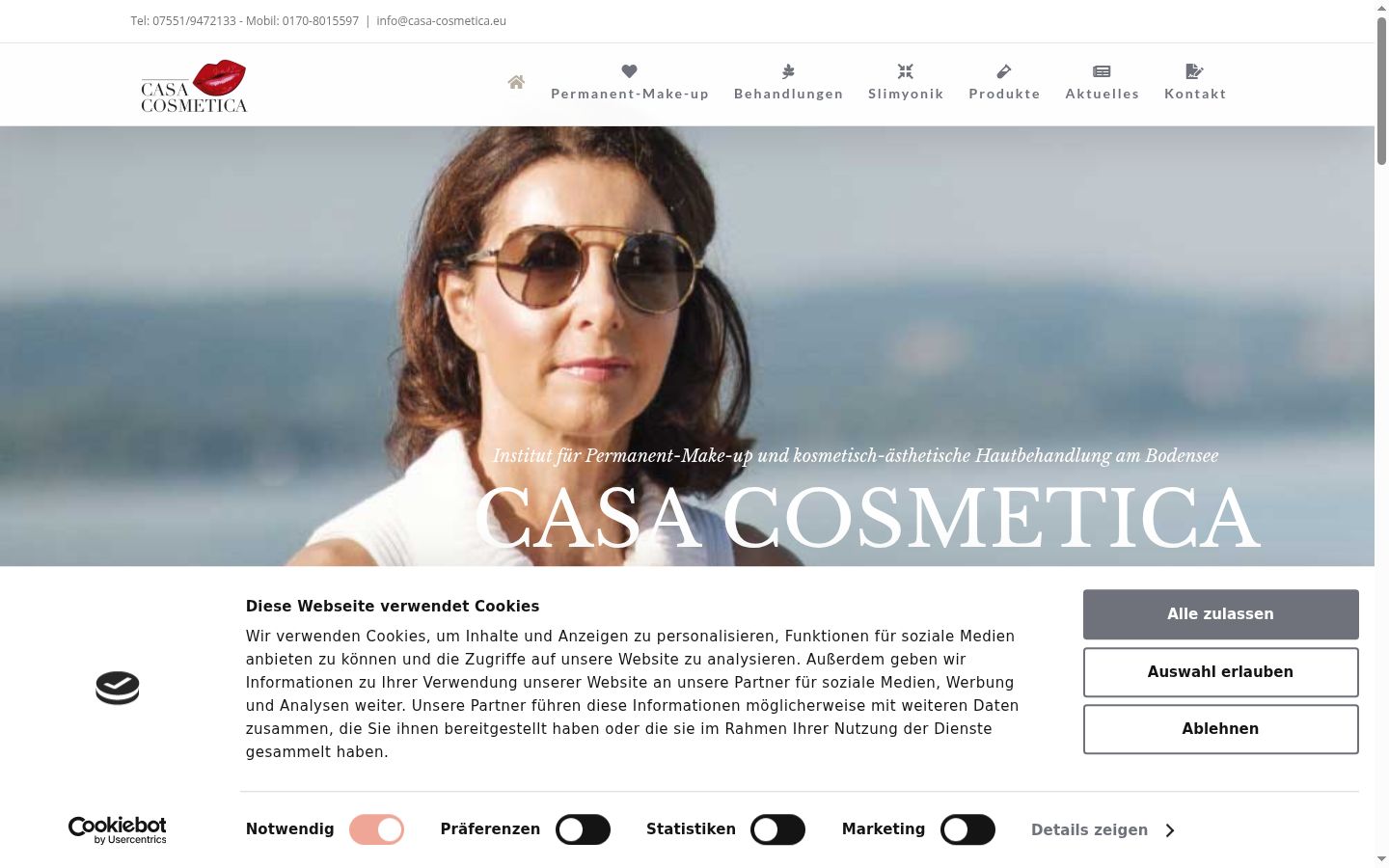Screenshot del banner di consenso mostrato prima di qualsiasi interazione