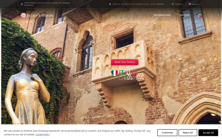 Ekrano kopija casa-di-giulietta.it