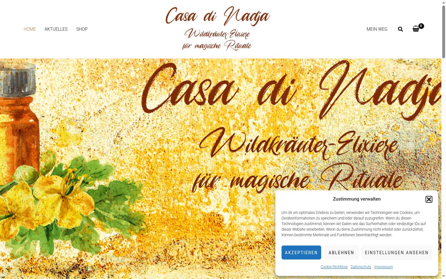 Screenshot del banner di consenso mostrato prima di qualsiasi interazione