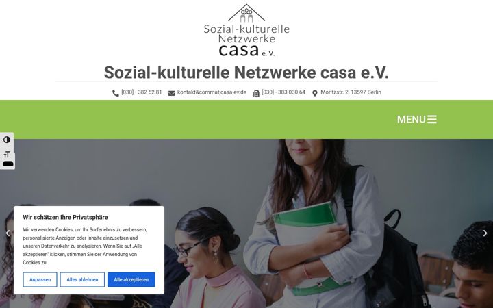 Snímek obrazovky casa-ev.de