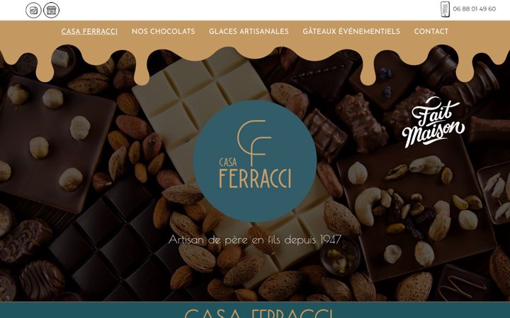Screenshot of casa-ferracci-chocolatier.fr
