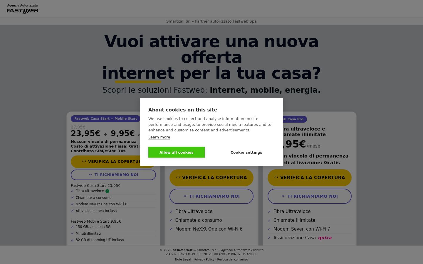 Sutikimo reklamjuostės, rodytos prieš bet kokią sąveiką, ekrano kopija