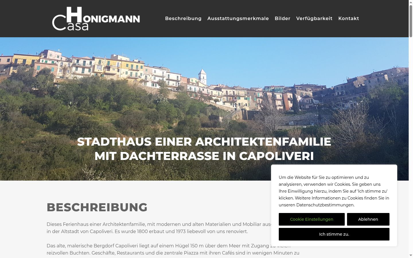 Screenshot des Einwilligungsbanners vor jeglicher Interaktion