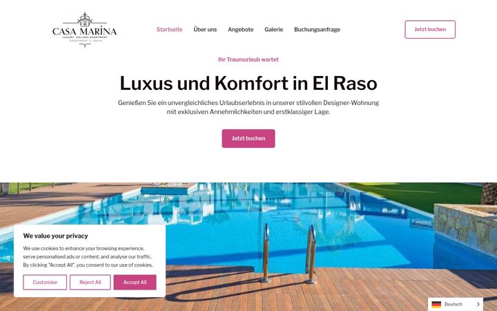 Screenshot of casa-marina-elraso.com