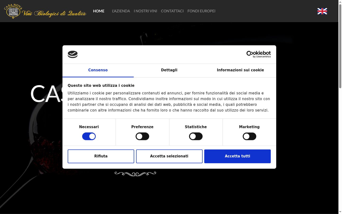 Snímek obrazovky baneru souhlasu zobrazeného před jakoukoli interakcí