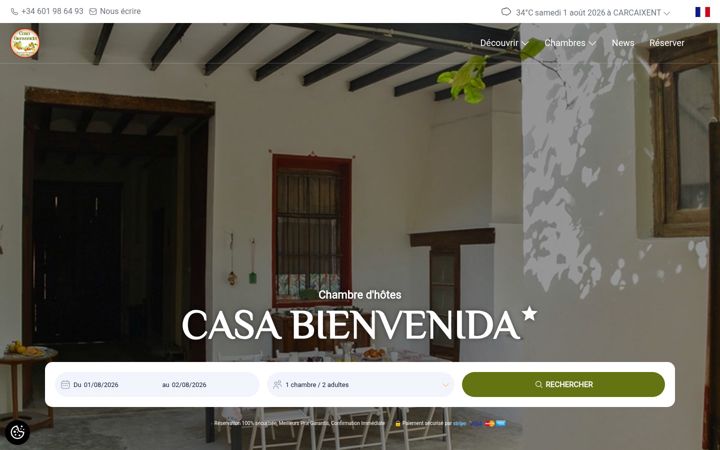 Screenshot of casa-rural-bienvenida.com