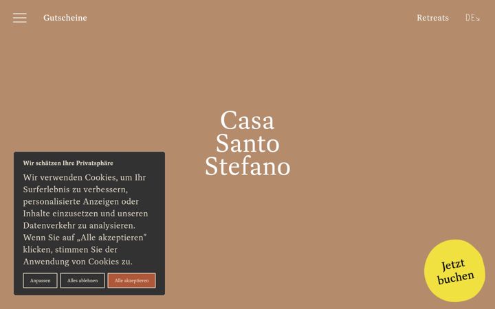 Screenshot of casa-santo-stefano.ch