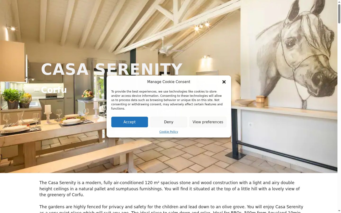 Screenshot of the consent banner shown before any interaction