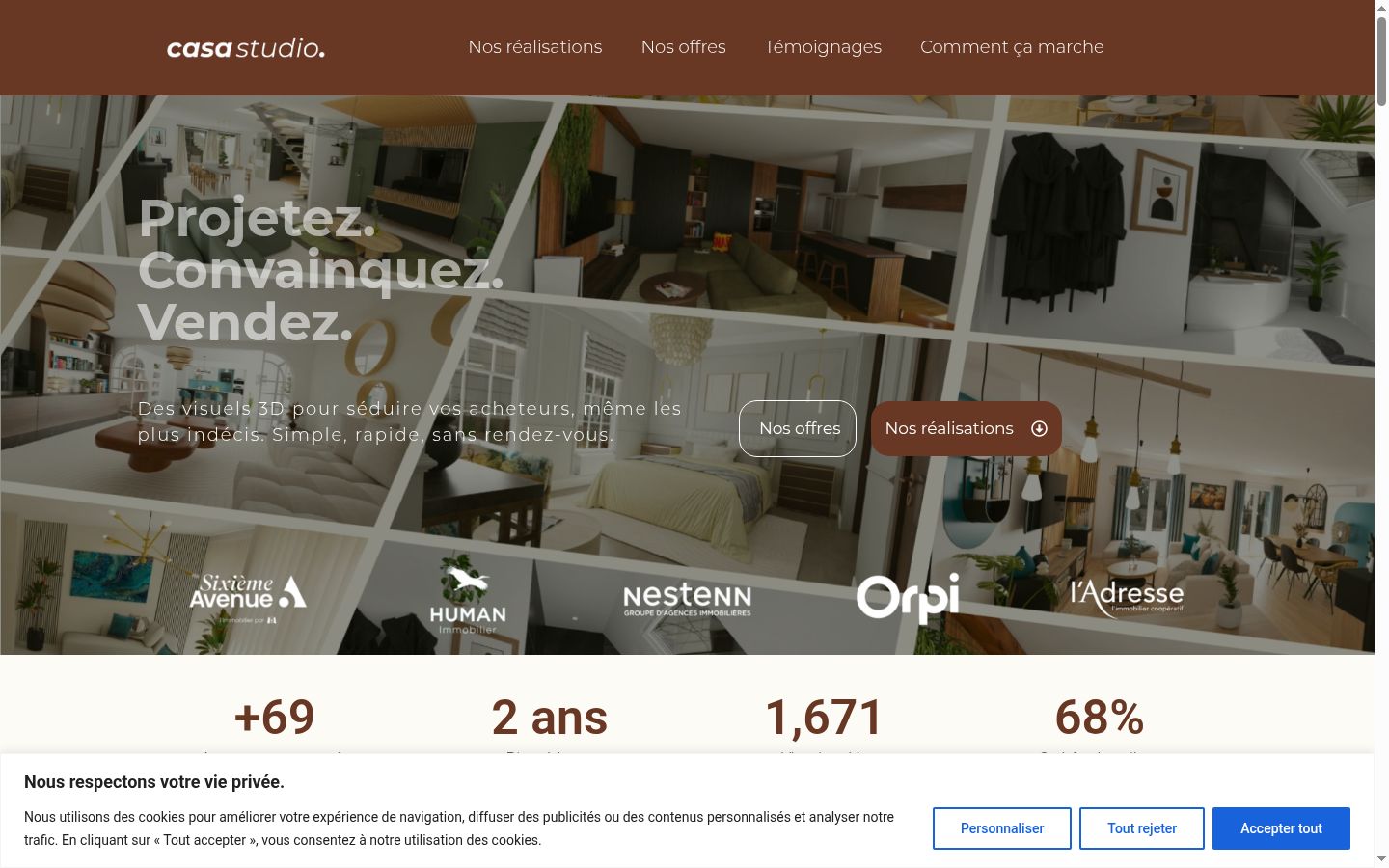 Screenshot of the consent banner shown before any interaction