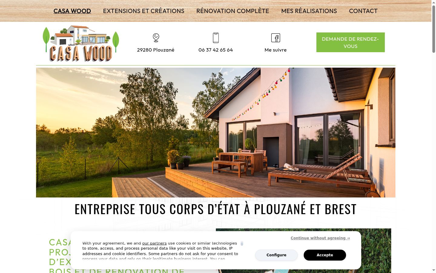 Screenshot of the consent banner shown before any interaction