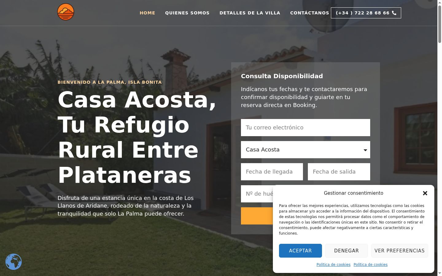 Screenshot of the consent banner shown before any interaction