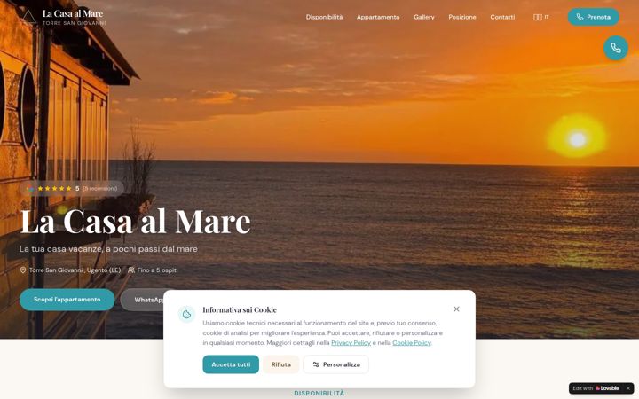 Screenshot of casaalmaresalento.it